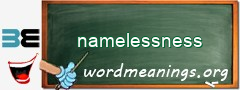 WordMeaning blackboard for namelessness